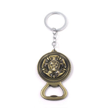 Load image into Gallery viewer, RJ Game of Thrones Keychain House Stark Wolf Beer Open Key Chains A Song Of Ice And Fire Targaryen Dragon Keyring Souvenirs Gift