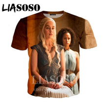 Load image into Gallery viewer, LIASOSO t-shirt 3D print Game of Thrones top Men women Anime streetwear t shirt Harajuku clothes punk tshirt Short Sleeve E294