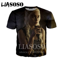 Load image into Gallery viewer, LIASOSO t-shirt 3D print Game of Thrones top Men women Anime streetwear t shirt Harajuku clothes punk tshirt Short Sleeve E294