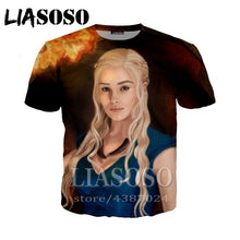 Load image into Gallery viewer, LIASOSO t-shirt 3D print Game of Thrones top Men women Anime streetwear t shirt Harajuku clothes punk tshirt Short Sleeve E294