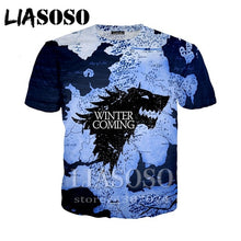 Load image into Gallery viewer, LIASOSO t-shirt 3D print Game of Thrones top Men women Anime streetwear t shirt Harajuku clothes punk tshirt Short Sleeve E294
