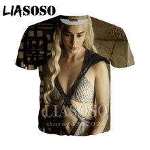 Load image into Gallery viewer, LIASOSO t-shirt 3D print Game of Thrones top Men women Anime streetwear t shirt Harajuku clothes punk tshirt Short Sleeve E294