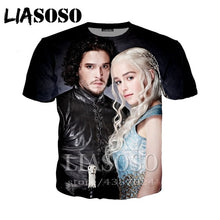Load image into Gallery viewer, LIASOSO t-shirt 3D print Game of Thrones top Men women Anime streetwear t shirt Harajuku clothes punk tshirt Short Sleeve E294