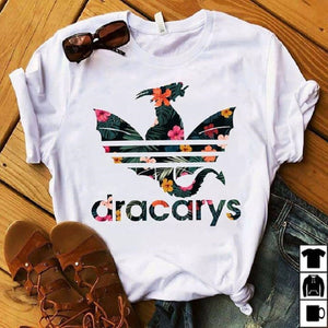 Dracarys Tshirt Women Mother of Dragon Winterfell Vogue T-Shirt Game of Thrones Harajuku Camiseta Mujer Korean Clothes Tops