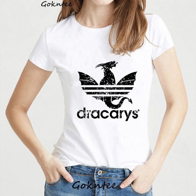 Dracarys Tshirt Women Mother of Dragon Winterfell Vogue T-Shirt Game of Thrones Harajuku Camiseta Mujer Korean Clothes Tops