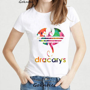 Dracarys Tshirt Women Mother of Dragon Winterfell Vogue T-Shirt Game of Thrones Harajuku Camiseta Mujer Korean Clothes Tops