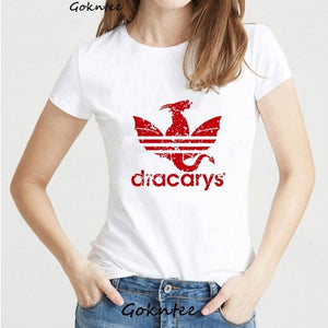 Dracarys Tshirt Women Mother of Dragon Winterfell Vogue T-Shirt Game of Thrones Harajuku Camiseta Mujer Korean Clothes Tops