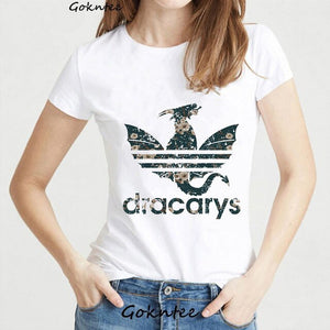 Dracarys Tshirt Women Mother of Dragon Winterfell Vogue T-Shirt Game of Thrones Harajuku Camiseta Mujer Korean Clothes Tops