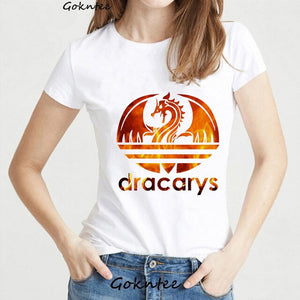 Dracarys Tshirt Women Mother of Dragon Winterfell Vogue T-Shirt Game of Thrones Harajuku Camiseta Mujer Korean Clothes Tops