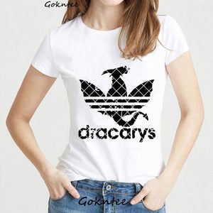 Dracarys Tshirt Women Mother of Dragon Winterfell Vogue T-Shirt Game of Thrones Harajuku Camiseta Mujer Korean Clothes Tops