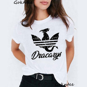 Dracarys Tshirt Women Mother of Dragon Winterfell Vogue T-Shirt Game of Thrones Harajuku Camiseta Mujer Korean Clothes Tops