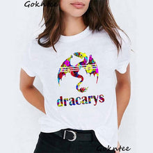 Load image into Gallery viewer, Dracarys Tshirt Women Mother of Dragon Winterfell Vogue T-Shirt Game of Thrones Harajuku Camiseta Mujer Korean Clothes Tops