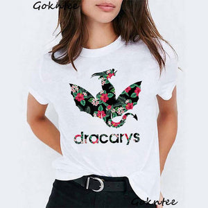 Dracarys Tshirt Women Mother of Dragon Winterfell Vogue T-Shirt Game of Thrones Harajuku Camiseta Mujer Korean Clothes Tops