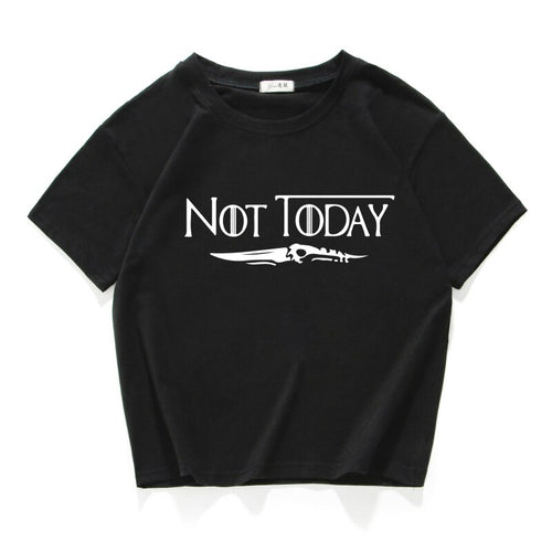 NOT TODAY ARYA STARK GAME OF THRONES short T Shirt women summer Cotton Graphic Tees vintage Women crop top women clothes 2019