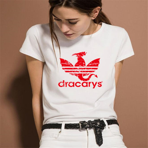 Women Dracarys T-Shirt Game of Thrones Vintage T Shirt Mother of Dragon Daenerys Tops Harajuku Camisetas Mujer Aesthetic Clothes