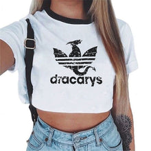 Load image into Gallery viewer, Hot Dracarys T-shirt Game Of Thrones Mother Of Dragons Daenerys Harajuku Crop Top Women&#39;s T Shirt 2019 Fashion Clothes Fans Gift