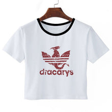 Load image into Gallery viewer, Hot Dracarys T-shirt Game Of Thrones Mother Of Dragons Daenerys Harajuku Crop Top Women&#39;s T Shirt 2019 Fashion Clothes Fans Gift