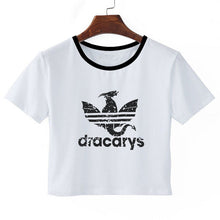 Load image into Gallery viewer, Hot Dracarys T-shirt Game Of Thrones Mother Of Dragons Daenerys Harajuku Crop Top Women&#39;s T Shirt 2019 Fashion Clothes Fans Gift