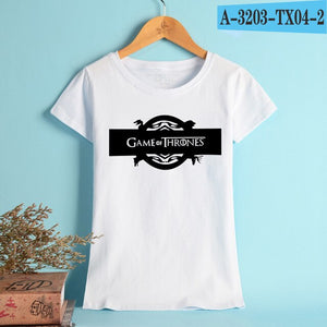 NEW Game Of Thrones T Shirt Women Casual Female Loose T-shirt Cotton Elastic O-Neck Breathable Leisure Tee Shirt Fashion Clothes