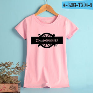 NEW Game Of Thrones T Shirt Women Casual Female Loose T-shirt Cotton Elastic O-Neck Breathable Leisure Tee Shirt Fashion Clothes