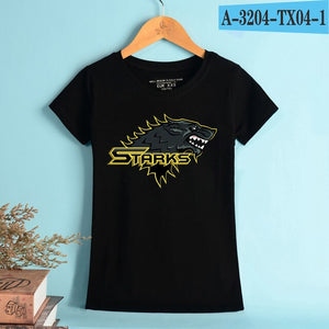 NEW Game Of Thrones T Shirt Women Casual Female Loose T-shirt Cotton Elastic O-Neck Breathable Leisure Tee Shirt Fashion Clothes