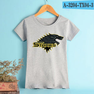 NEW Game Of Thrones T Shirt Women Casual Female Loose T-shirt Cotton Elastic O-Neck Breathable Leisure Tee Shirt Fashion Clothes