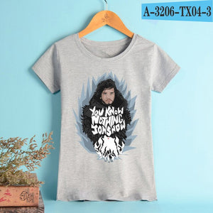 NEW Game Of Thrones T Shirt Women Casual Female Loose T-shirt Cotton Elastic O-Neck Breathable Leisure Tee Shirt Fashion Clothes