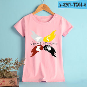 NEW Game Of Thrones T Shirt Women Casual Female Loose T-shirt Cotton Elastic O-Neck Breathable Leisure Tee Shirt Fashion Clothes