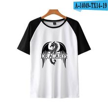 Load image into Gallery viewer, game of throne Dracarys Print Basic Fashion Popular Stitching T Shirt Hip Hop High Street Clothes Contrast Short Sleeve Shirt