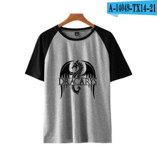 Load image into Gallery viewer, game of throne Dracarys Print Basic Fashion Popular Stitching T Shirt Hip Hop High Street Clothes Contrast Short Sleeve Shirt