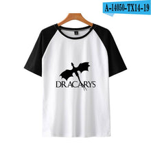 Load image into Gallery viewer, game of throne Dracarys Print Basic Fashion Popular Stitching T Shirt Hip Hop High Street Clothes Contrast Short Sleeve Shirt