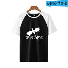 Load image into Gallery viewer, game of throne Dracarys Print Basic Fashion Popular Stitching T Shirt Hip Hop High Street Clothes Contrast Short Sleeve Shirt