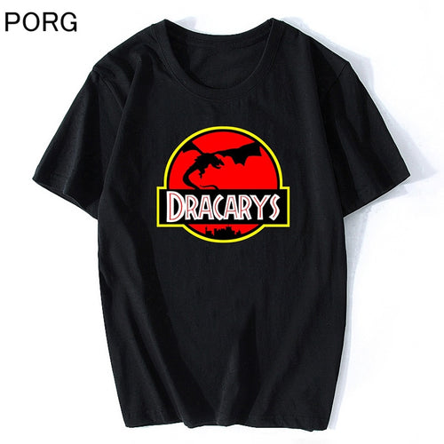 Jurassic Dracarys T Shirts Game of Thrones Daenerys T-Shirt Mother of Dragon Harajuku Vintage Camisetas Mujer Aesthetic Clothes